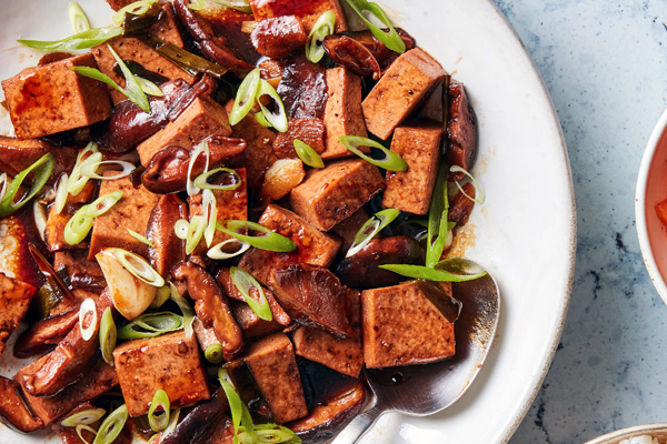 Braised Tofu with Straw Mushrooms